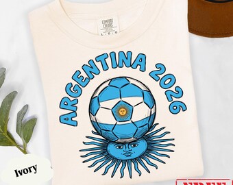 Argentina 2026 Shirt Vintage Argentina Soccer Tee, Retro Football Tournament Shirt, Latin America Flag Gift, Unisex Soccer Tee