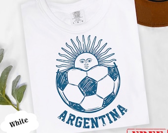 Argentina Soccer Tee Vintage Argentina T-Shirt, Retro 2026 Football Shirt, Sun of May Latin America Gift, Gameday Unisex Shirt