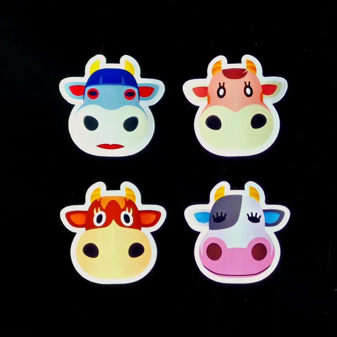 Animal Crossing Cow Stickers / ACNH Villagers - Etsy
