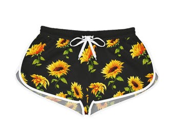 Pantalones cortos con estampado de girasoles / Pantalones cortos holgados