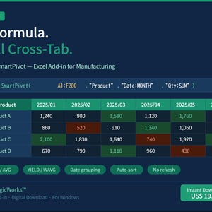 Excel Add-in for Manufacturing — Cross-Tab & Multi-Condition Functions | SmartPivot + Judge