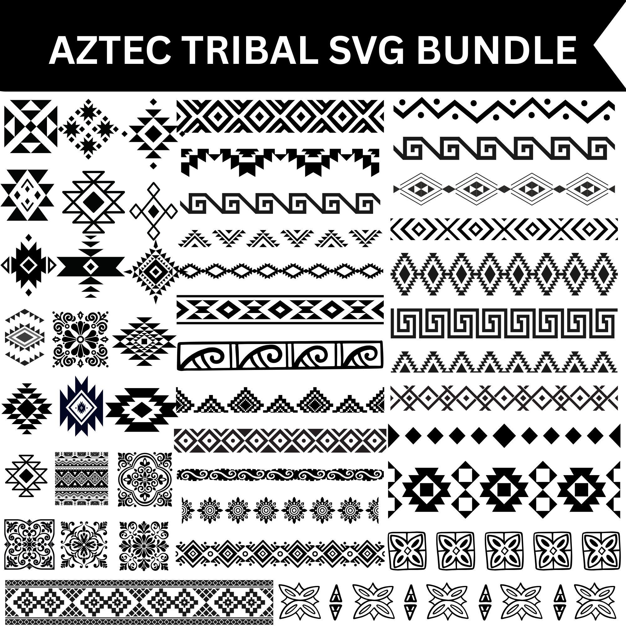 Aztec Svg Bundle,tribal Svg,cut File for Cricut, Silhouette, Digital ...