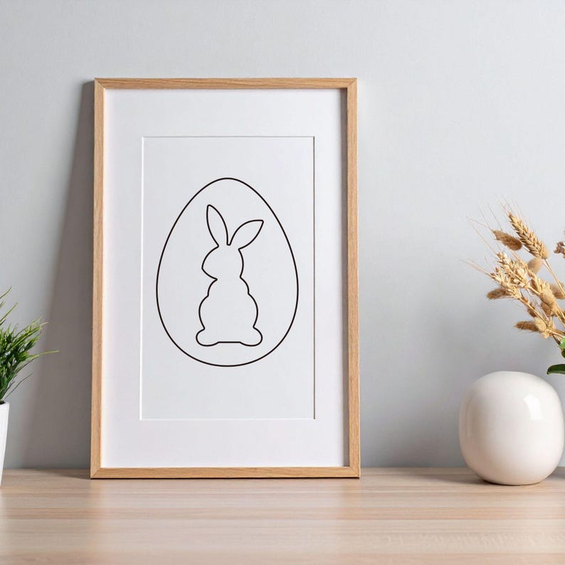 Easter Bunny Outline SVG Bundle, Rabbit Face Cut File (digital Download ...