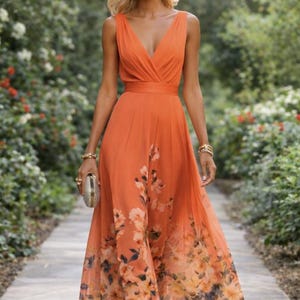 Floral Chiffon Maxi Dress