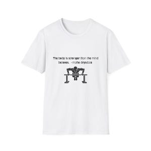 d'haltérophilie Body Stronger Than Mind | T-shirt de gymnastique pour tractions avec développé couché