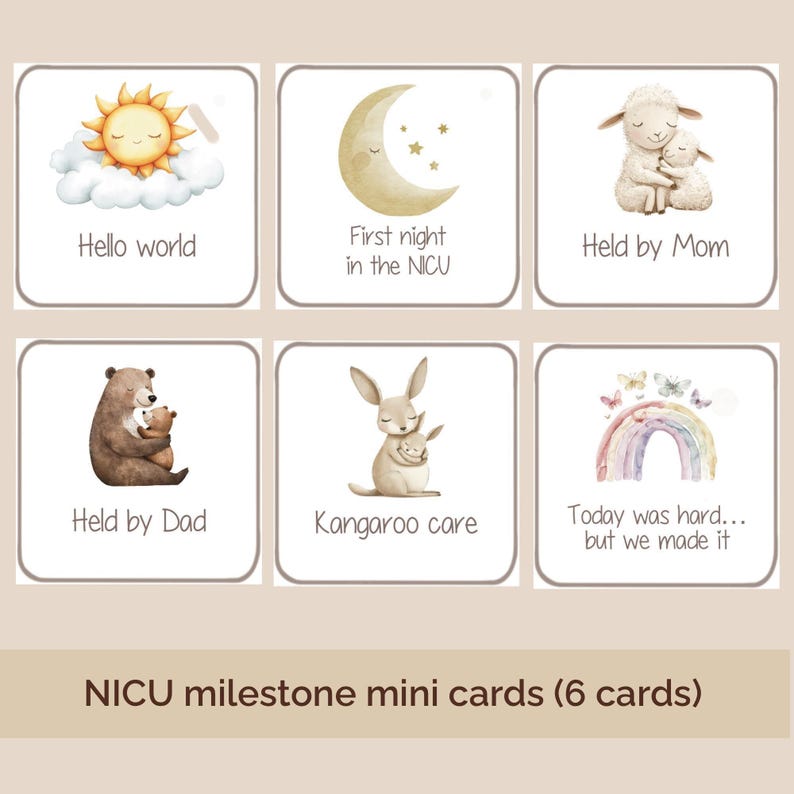 NICU Milestone Card Printable Download Instant Digital Preemie Baby ...