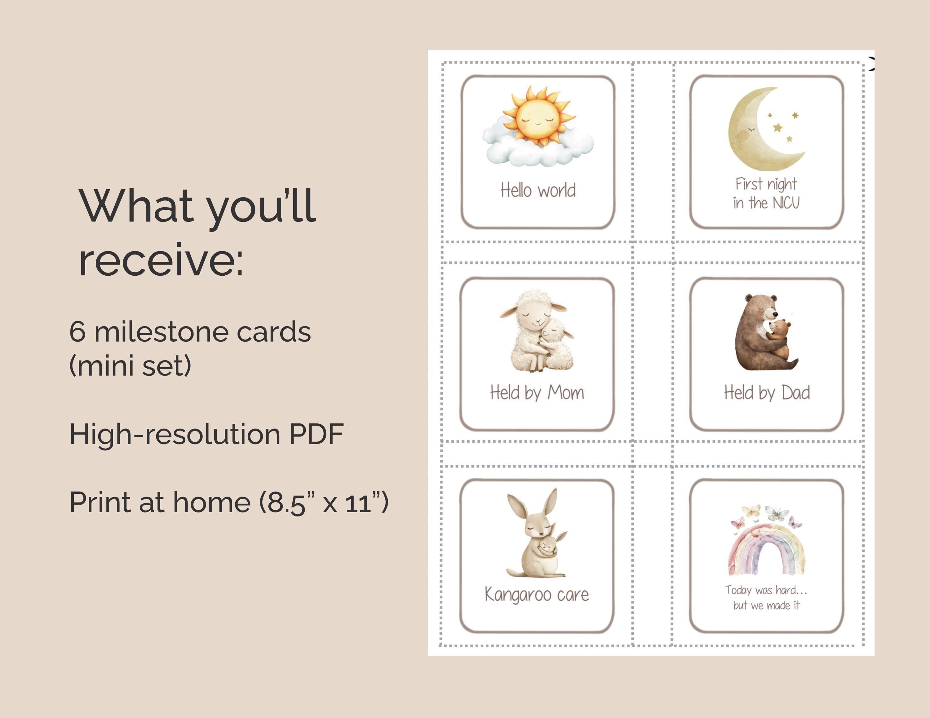 NICU Milestone Card Printable Download Instant Digital Preemie Baby ...