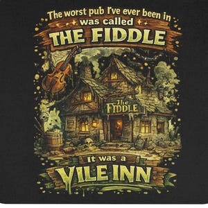 Alfombrilla de ratón divertida con chiste de pub, vile Inn, violín, juego de palabras, regalo de escritorio