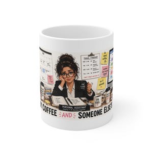 Mok persoonlijke assistent aangedreven door koffie en het schema van iemand anders Grappig PA-cadeau Executive Assistant-koffiemok Cadeau administratiekantoor