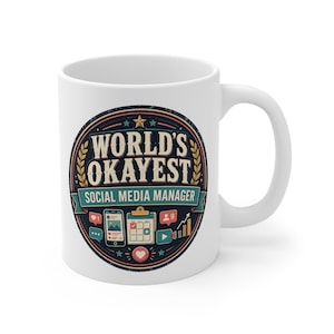 Welten Okayest Social Media Player Becher Lustiger Social Media Controller Geschenk SMM Becher Inhalt Schöpfer Tasse Digitaler Vermarkter Geschenk