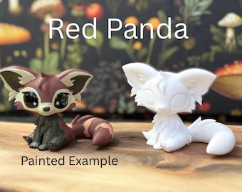 Red Panda Miniature | Unpainted | 3 Inch | 3D Printed | Leylina Figurines