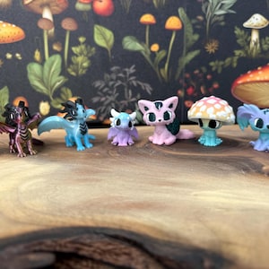 Pequeñas criaturas fantásticas / Miniaturas impresas en 3D / Animales de hadas / Dragones / Figuritas de Leylina (1-1,5 pulgadas)