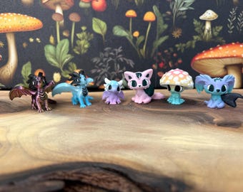 Tiny Fantasy Creatures | 3D Printed Miniatures | Fairy Animals | Dragons | Leylina Figurines (1-1.5 inch)