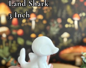 3 Inch Land Shark Mini Figure | 3D Printed Unpainted Creature (DIY Craft)