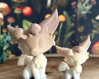 Mushroom Cat Figurine | Unpainted | 3D Printed |  Leylina Figurines