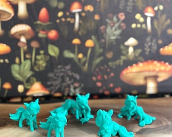 Unicorn + Horse Miniatures Set of 5, 2” | Unipainted | 3D Printed | Leylina Figurines