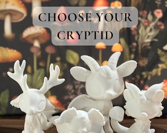 Choose Your Cryptid Figurine | Mothman, Jersey Devil, Not Deer, Chimera (Unpainted) | Leylina Figurines