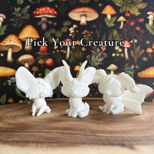 Cryptid Figurine | Bat, Jackalope, Mothman 3D Printed Mini (Unpainted)