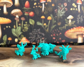 Cryptid Figurine Set of 4 (2”) | Unpainted | 3D Printed | Leylina Figurines