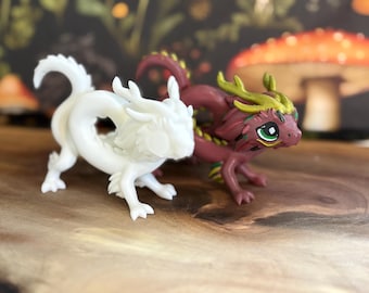 3D Printed Dragon Figurine | Ancient, Nature, Chinese, Baby Dragon (Unpainted)
