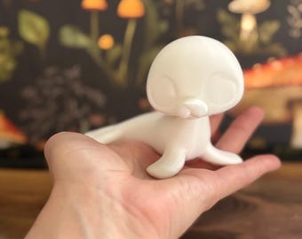 Unpainted 3D Printed Seal Figurine | Ocean Animal Decor, Paintable | Leylina Figurines