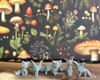 Fox Figures (Set of 5) 2" | Unpainted | Woodland Animals | Leylina Figurines