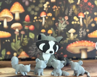 Woodland Creatures Miniatures Set of 9 | 3D Printed Paintable Animals (2 Inch) | Leylina Figurines