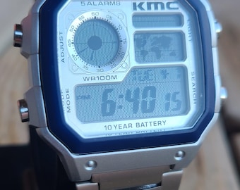 Azul e Prata - Modificação Completa de Relógio Casio AE1200WH Personalizado KISSMYCASIO