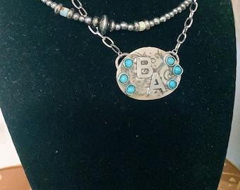 Western Turquoise Necklace (CUSTOMS ACCEPTED) New Neater Look!