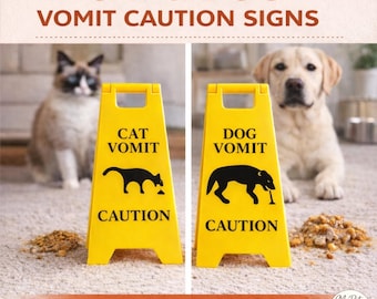 Cartello di avvertimento per vomito di gatto divertente, cartello di avvertimento per vomito di cane, mini cartello di avvertimento, regalo divertente per animali domestici, regalo per proprietari di gatti, regalo per proprietari di cani, cartello da scrivania originale