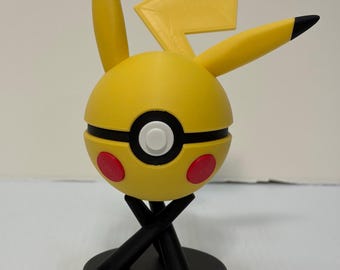 Pikachu inspirierte Pokeball Figur | 3D Gedruckte Figur | Zocker Geschenk | Sammler Dekor | N3D