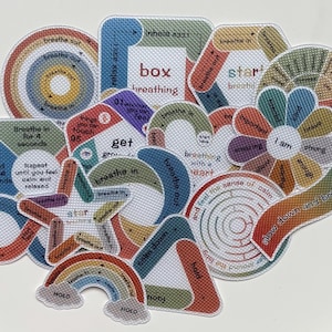 Set van getextureerde sensorische kalmeringsstickers – Aardende fidgetstickers voor ADHD, angst- en stressverlichting, tactiele stickers voor laptop en telefoon