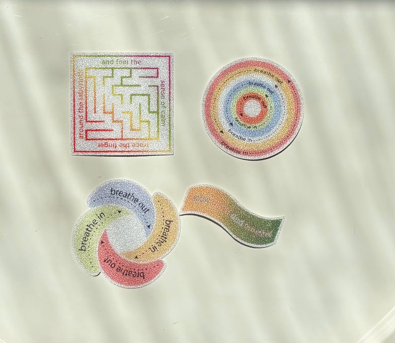 Texture Fidget Sticker Textured Sensory Calm Strip Sticker Pack – Grounding Fidget Stickers ...