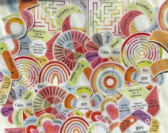 Texture Fidget Sticker Textured Sensory Calm Strip Sticker Pack – Grounding Fidget Stickers ...