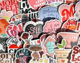 Self Love Sticker Bundle: Positive Affirmation Vinyl Decals (5 Pack)