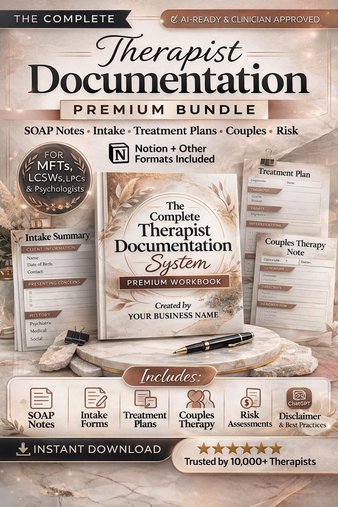 Therapist Documentation Bundle | SOAP Notes, Intake & Treatment Plans ...