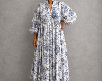 Block Print Maxi Dress, Cotton Dresses for Women, Indian Cotton Dress, Block Print Dress, Women Dresses, Cotton Maxi Dress, Midi Dress,Mini