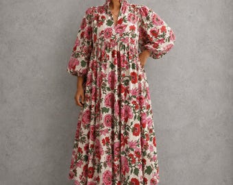 Indian Cotton Dress, Block Print Dress, Dresses for Women, Cotton Maxi Dress, Midi Dress, Mini Dress, Nursing Dress, Cotton Dresses