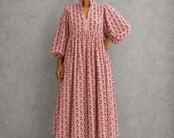 Cotton Dresses for Women, Indian Block Print, Dresses for Women, Nursing Dress, Cotton Maxi Dress, Midi Dress, Mini Dress, Summer Dress