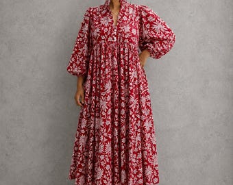 Block Print Maxi Dress, Cotton Dresses for Women, Indian Cotton Dress, Block Print Dress, Women Dresses, Cotton Maxi Dress, Midi Dress,Mini