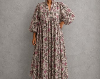 Block Print Maxi Dress, Cotton Dresses for Women, Indian Cotton Dress, Block Print Dress, Women Dresses, Cotton Maxi Dress, Midi Dress,Mini