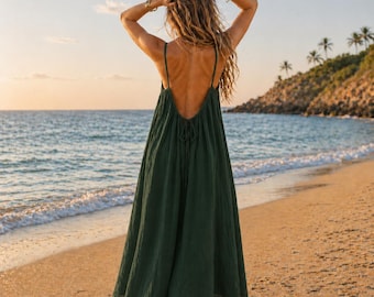 cotton backless maxi dress Women Dress, Long Dress, Cotton Slip Lowback Dress, Backless Maxi Dress, Spaghetti Strap Dress, Summer Stylish Brown Islamic Clothing Size:8/M Dress for quinceañera Black dress with this dress beautifully accentuates