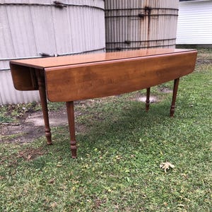Vintage Hard Maple Drop Leaf Dining Table Tell City Co. Classic Shaker Farmhouse Console