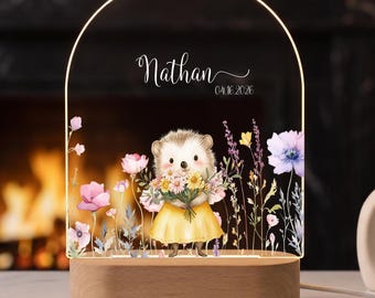 Veilleuse personnalisée pour bébé fille, lampe de table personnalisée avec prénom, décoration de chambre d'enfant, cadeau de naissance, cadeau de Noël
