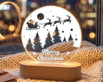 Christmas Night Light for Kids, Merry Christmas LED Lamp, Holiday Bedroom Decor, Baby Shower Gift