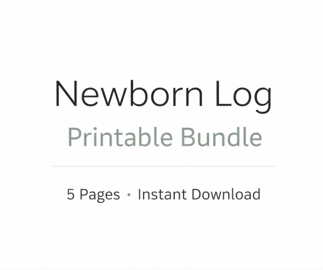 Newborn Log Printable Bundle | Baby Feeding & Sleep Tracker | Daily ...