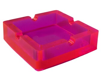 Neon Pink Resin Ashtray | Handmade Stoner Decor | Catchall Tray
