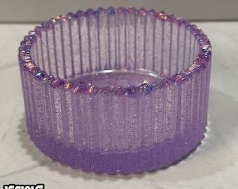 Small Purple Holographic Glitter Ribbed Resin Trinket Bowl  / Jewelry Dish – Vicious Vice Original