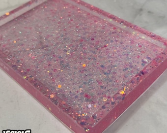 Pink Holographic and Glitter Catchall Tray, Jewelry Dish, Trinket Tray, Vanity Decor