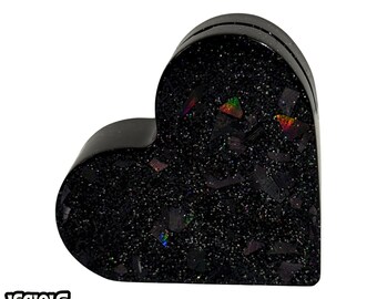 Galaxy Glitter Heart Shaped Resin Photo / Business Card Holder Desk Accessory – Vicious Vice Original